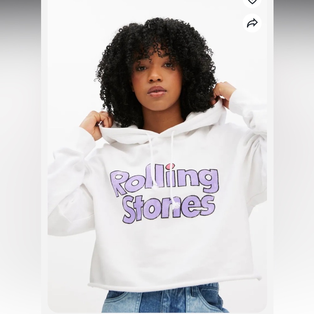The Rolling Stones Graphic Cropped Hoodie